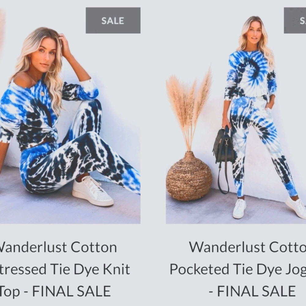 Tie dye blue/black/white knit long sleeve